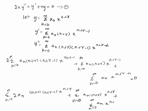 the-point-x-0-is-a-regular-singular-point-of-the-given-differential-equation_-find-the-recursive-relation-for-the-series-solution-of-the-de-below-show-the-substitution-and-all-the-steps-to-o-96123