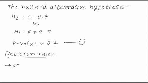 1mdoing-a-hypothesis-test-with-null-and-alternative-hypotheses-defined-as-below-ho-p-07-vs-hi-p-07-lets-say-calculated-a-95-confidence-interval-for-p-and-itwas-040075-would-the-p-value-be-le-91305