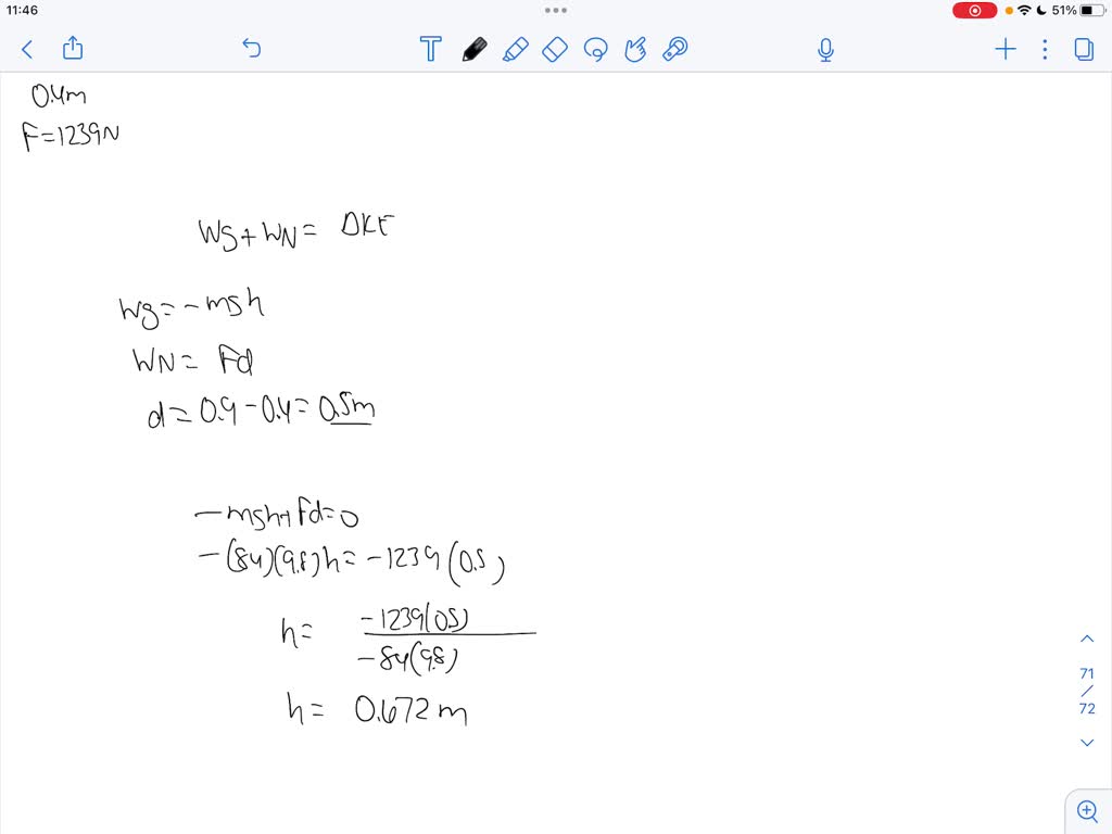 Calculate the height of the center of mass above its starting height