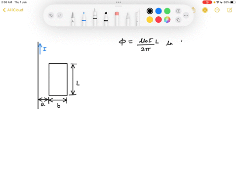 a10x40-cm-rectangular-loop-is-10-cm-from-a-long-straight-wire-carrying-a-current-of-10-a-determine-the-total-magnetic-flux-through-the-loop-hint-the-flux-through-an-area-da-l-dr-is-dd-b-lol-21822
