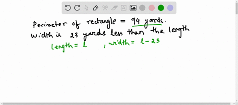 the-perimeter-of-a-rectangle-is-94-yards-the-width-is-23-yards-less-than-the-length-find-the-length-and-the-width-of-the-rectangle