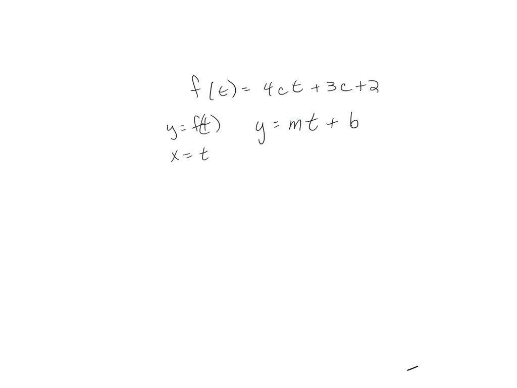 SOLVED: Write The Linear Functions In The Form F(t)=b+mt, And State The ...