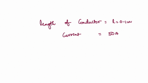 a-01m-long-conductor-carrying-a-current-of-50a-is-perpendicular-to-a-magnetic-field-of-121mt-the-mechanical-power-to-move-the-conductor-with-a-speed-of-1ms1-is