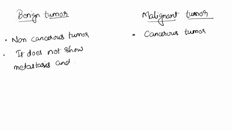 fully-explain-the-difference-between-a-benign-tumor-and-a-malignant-tumor-include-a-description-of-metastasis-in-your-answer-list-the-four-classes-of-malignant-cancers-telling-the-type-of-ce-79372