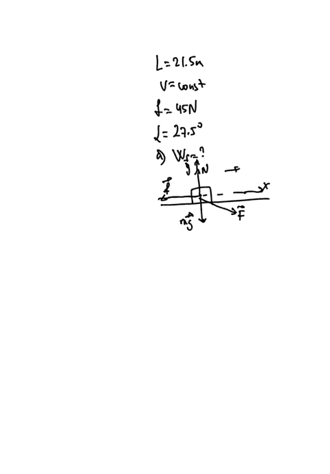 a-shopper-pushes-a-grocery-cart-for-a-distance-215-m-at-a-constant-speed-on-level-ground-against-a-45-n-frictional-force-he-pushes-in-a-direction-275-below-the-horizontal-a-what-is-the-work-89928