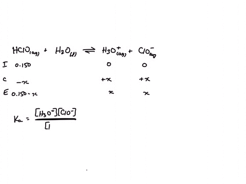 what-is-the-hydronium-ion-concentration-of-a-0150-m-hypochlorous-acid-solution-with-ka-35-10-87-the-equation-for-the-dissociation-of-hypochlorous-acid-is-hociaq-hzo-hzotaq-oci-aq-3141-4553-3-22173