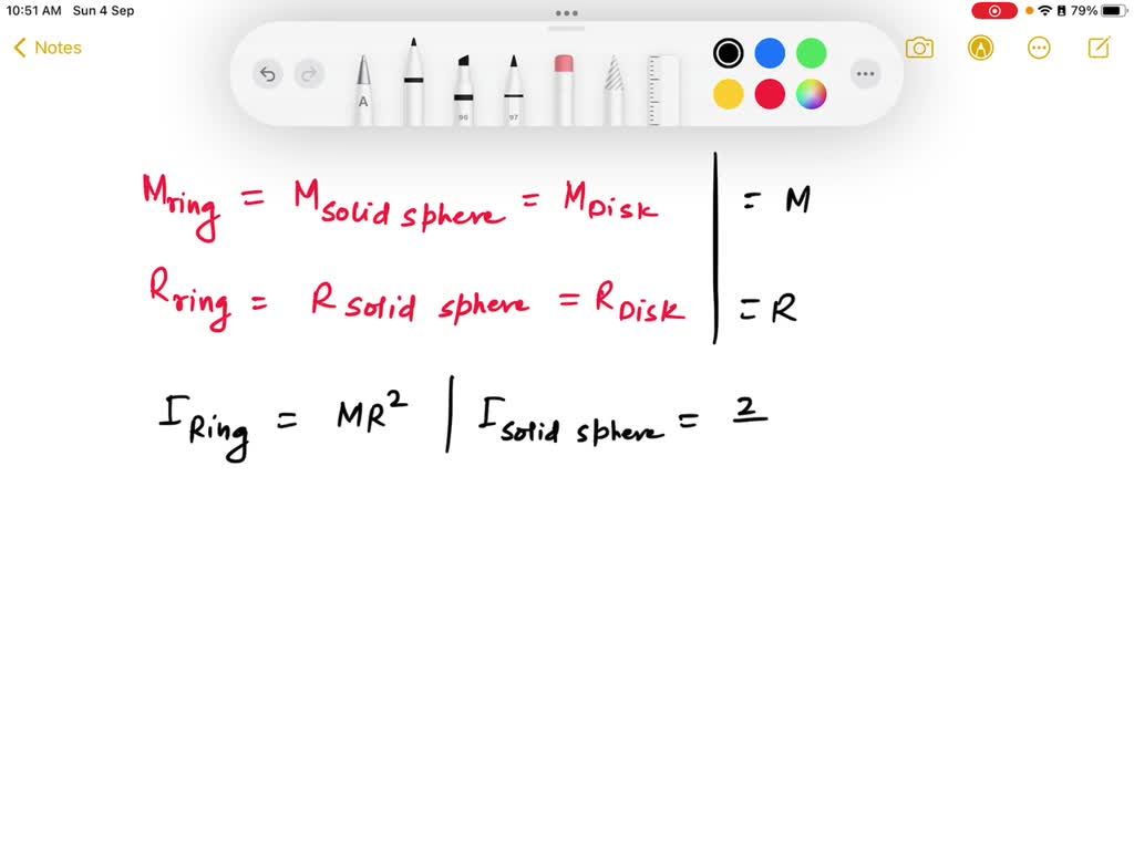 SOLVED: A Ring, A Solid Sphere And A Disc Have The Same Mass And Radius ...