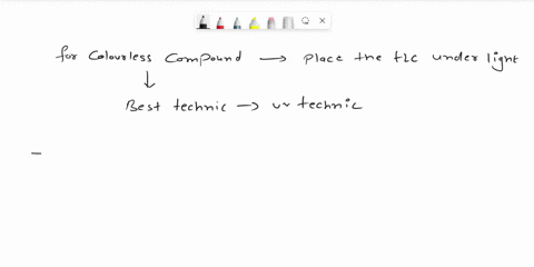 some-organic-compounds-are-not-coloured-but-they-can-still-be-visualized-on-a-tlc-plate-select-the-answer-that-best-describes-how-this-can-be-performed-a-place-the-tlc-plate-under-uv-light-b-63836