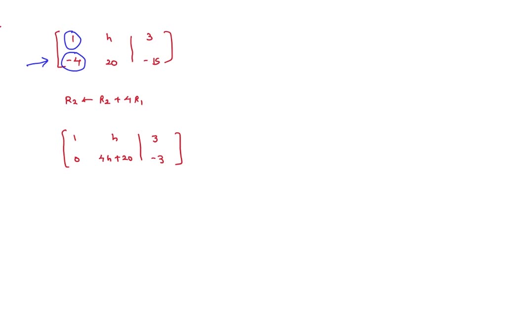 SOLVED: Determine the value(s) of h such that the matrix is the