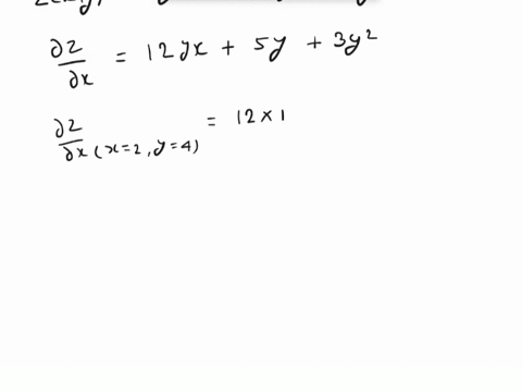 zxy6yx2-5xy-3xy2-determine-the-partial-derivative-of-z-with-respect-to-x-and-evaluate-it-at-x2-and-y4-determine-the-partial-derivative-of-z-with-respect-to-y-and-evaluate-it-at-the-same-poin-99811
