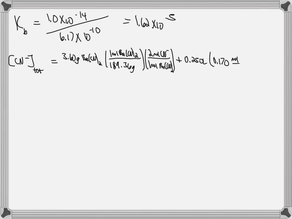 SOLVED: A solution is formed by adding 3.60 grams of solid barium ...