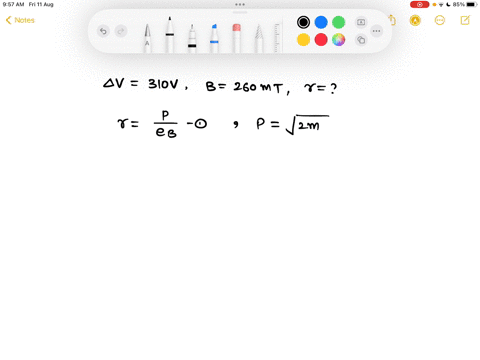 1-an-electron-is-accelerated-from-rest-by-a-potential-difference-of-310-v-it-then-enters-a-uniform-magnetic-field-of-magnitude-260-mt-with-its-velocity-perpendicular-to-the-field-calculate-t-88914
