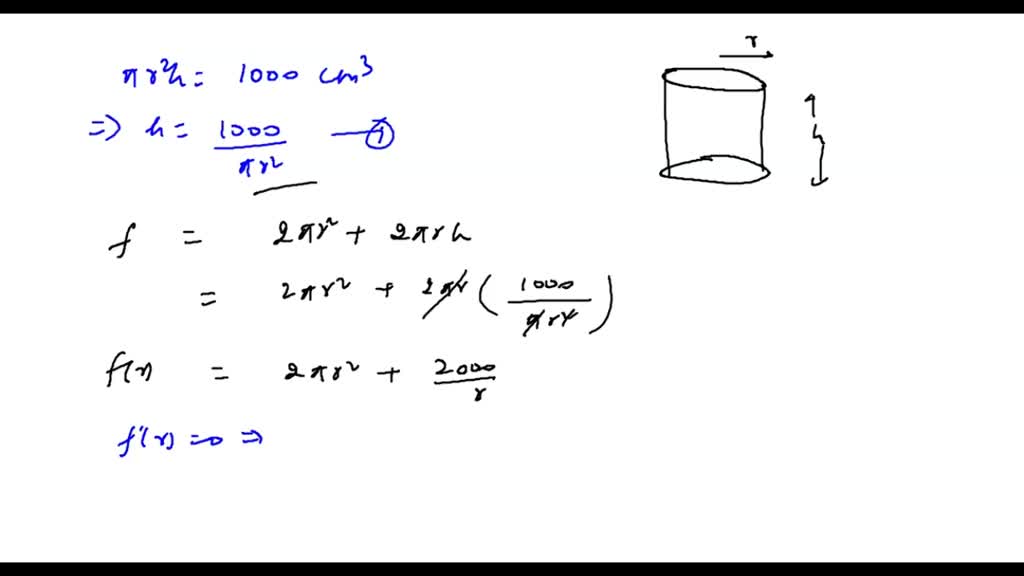 solved-a-closed-cylindrical-can-is-to-hold-1-liter-1000-cm3-of-water