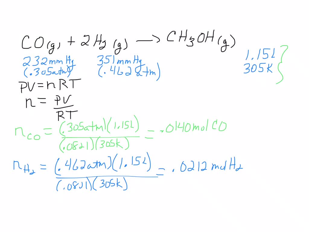 Solved Carbon Monoxide Gas Reacts With Hydrogen Gas T vrogue.co