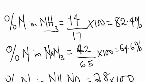 which-of-these-has-the-greatest-source-of-nitrogen-on-a-mass-percentage-basis-nh3-nan3-nh4no3