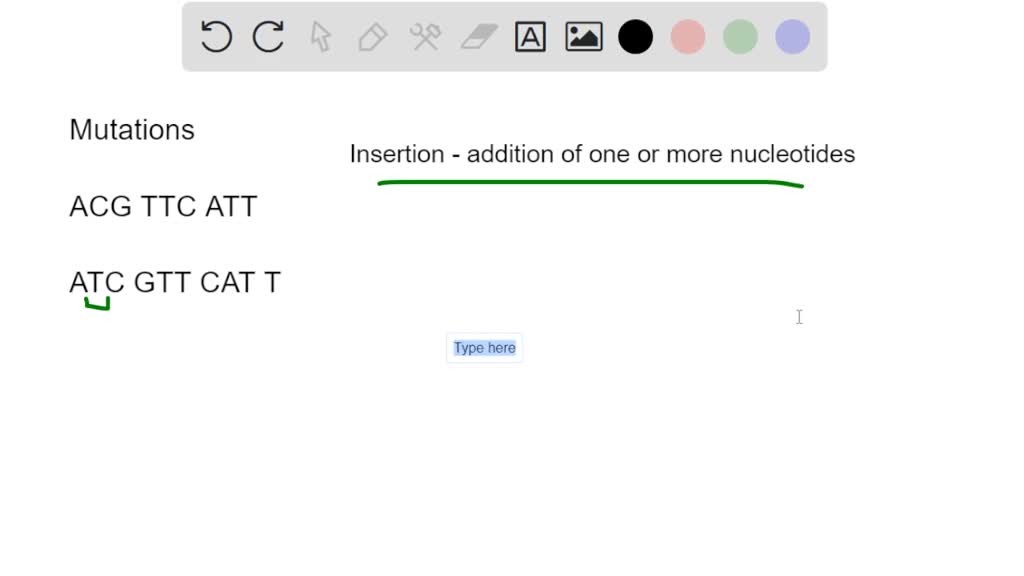 SOLVED: The DNA sequence reads ACGTTCATT before a mutation occurs ...