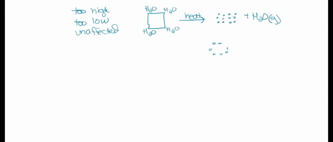 would-the-calculated-percentage-of-the-hydrate-in-a-sample-be-too-high-too-low-or-unaffected-by-the-following-1-your-sample-was-still-a-crystalline-solid-after-heating-instead-of-a-powder-77166