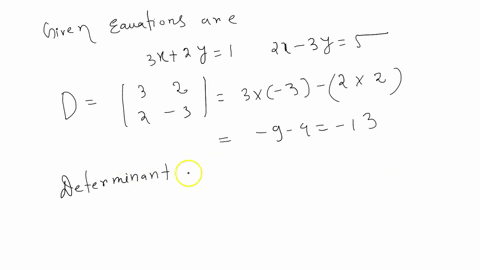 solve-the-system-using-cramers-rule_-5x-5y-_-5-2x-4y-0-in-the-questions-below-d-dz-dy-are-the-appropriate-determinants-to-use-with-cramer-rule-where-dr-dy-and-y-d-a-find-the-determinant-d-de-84919