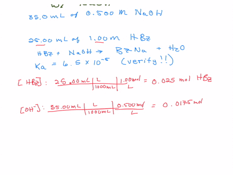 calculate-the-ph-of-the-resulting-solution-when-350-ml-of-o5o0m-naoh-is-added-to-2500-ml-of-100-m-benzoic-acid-hc-hsos-70062