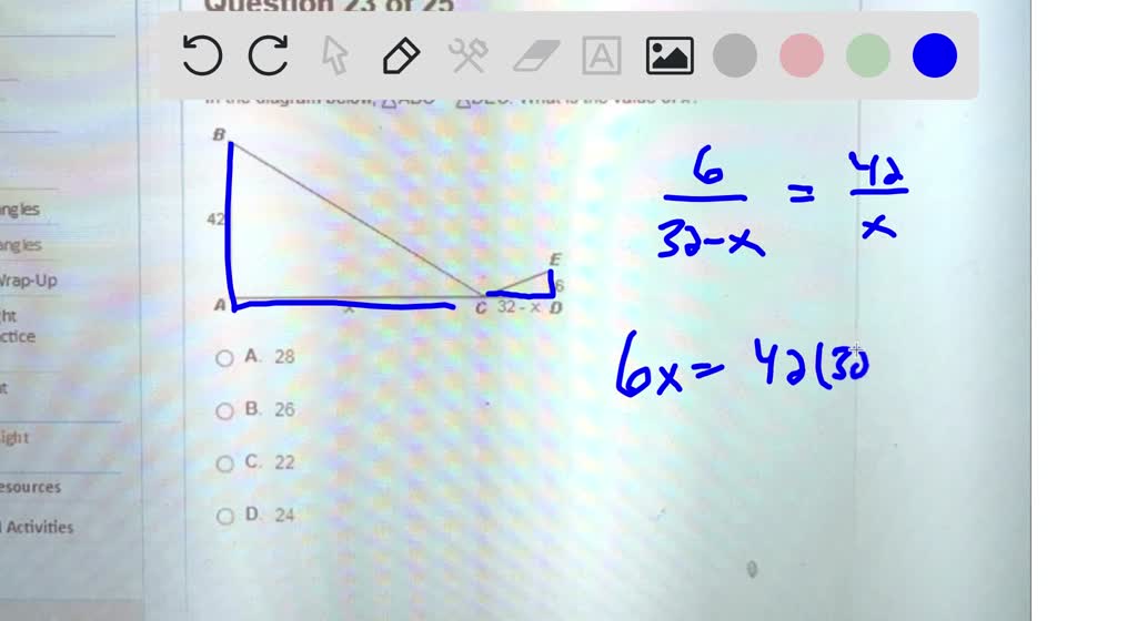 abc dec what is the value of x