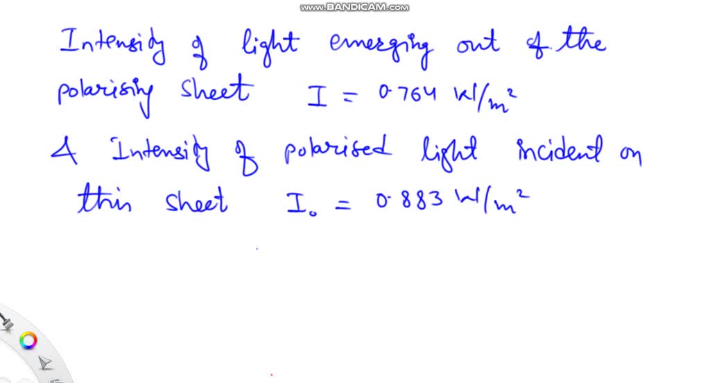 average intensity of light equation