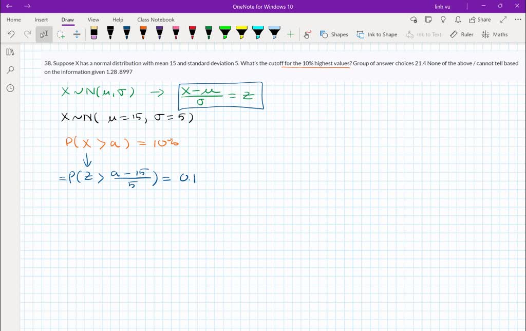 SOLVED 38. Suppose X has a normal distribution with mean 15 and