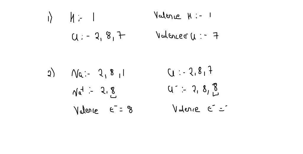 SOLVED 2. State the number of valence electrons for a hydrogen atom