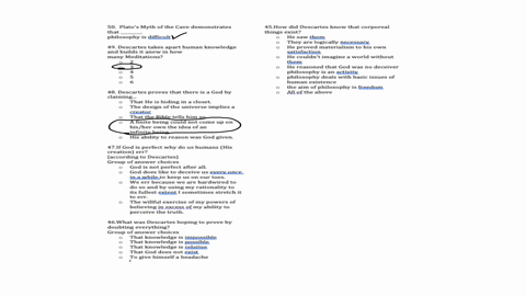 50-platos-myth-of-the-cave-demonstrates-that-________-group-of-answer-choices-philosophy-is-difficult-49-descartes-takes-apart-human-knowledge-and-builds-it-anew-in-how-many-meditations-grou-96121