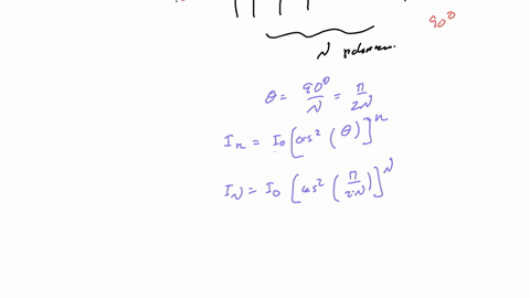 starting-with-a-beam-of-plane-polarized-light-imagine-using-n-linear-polarizers-to-steer-the-polarization-axis-to-the-orthogonal-direction-think-of-the-first-polarizer-as-having-a-polarization-axis-ma