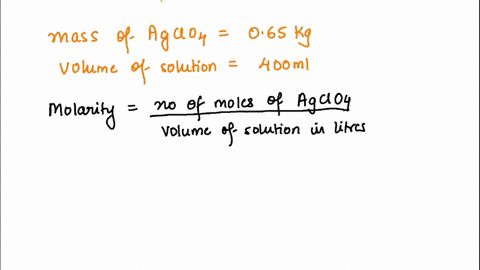 a-chemist-prepares-a-solution-of-silver-perchlorate-agclo4-by-measuring-out-065kg-of-silver-perchlorate-into-a-400ml-volumetric-flask-and-filling-the-flask-to-the-mark-with-water-calculate-t-80615
