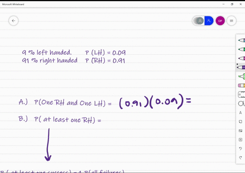 approximately-9-of-people-are-left-handed-if-two-people-ae-selected-at-random-what-is-the-probability-of-the-following-events-a-one-is-right-handed-and-the-other-is-left-handed-b-at-least-one-is-right