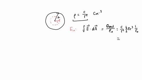 the-insulating-charged-sphere-with-radius-a-has-a-non-uniform-volume-charge-distribution-given-by-p-cr2-is-a-positive-constant-and-r-is-the-radial-distance-from-the-center-of-the-sphere-the-electric-f