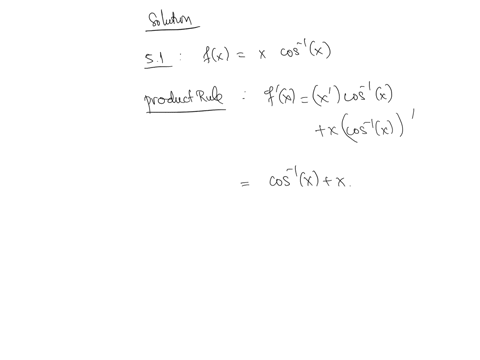 question-5-find-the-derivative-using-appropriate-differentiation-rules-51-fxx-cdot-cos-1-x-52-quad-gxfrace1-xx2