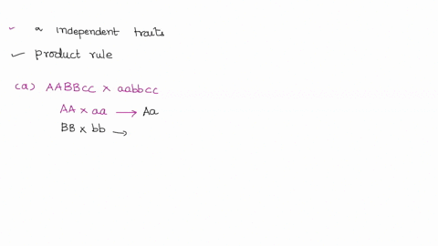 what-is-the-probability-that-each-of-the-following-pairs-of-parents-will-produce-the-indicated-offspring-assume-independent-assortment-of-all-gene-pairs-a-aabbcc-x-aabbcc-aabbcc-b-aabbcc-x-a-24529