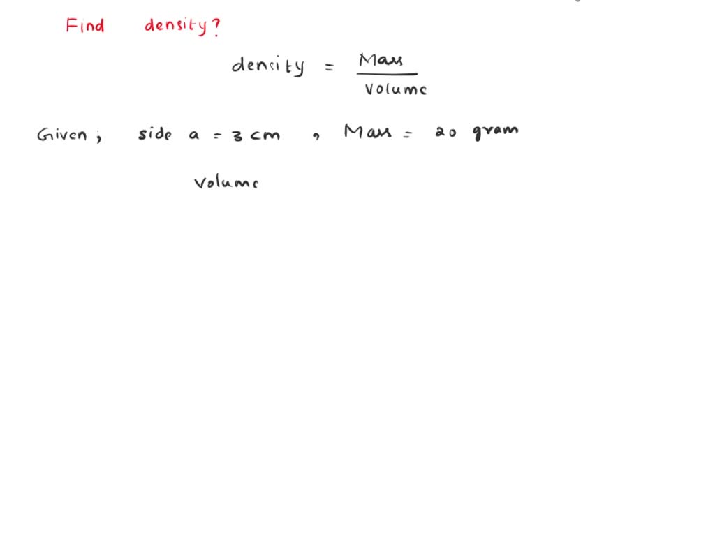SOLVED a cube of wood measures 3 centimeters on a side and weighs 20