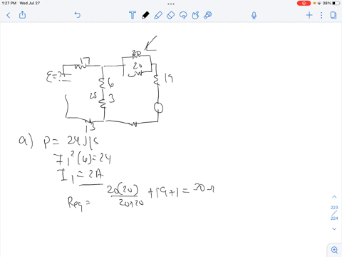 2634-in-the-circuit-shown-in-fig-e2634-the-60-02-resistor-is-consuming-energy-at-a-rate-of-24-js-when-the-current-through-it-flows-as-shown-find-the-current-through-the-ammeter-a-b-what-are-21692
