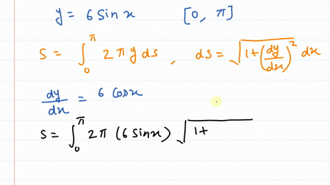 compute-the-surface-area-of-revolution-about-the-x-axis-over-the-interval-0-for-y-6sinx-usc-symbolic-notation-and-fractions-where-necded-24497-uncottect-58291