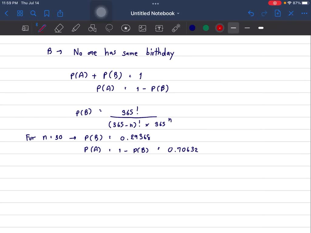 SOLVED: 2.25. This Is Known As The Birthday Problem: (a) Consider A ...