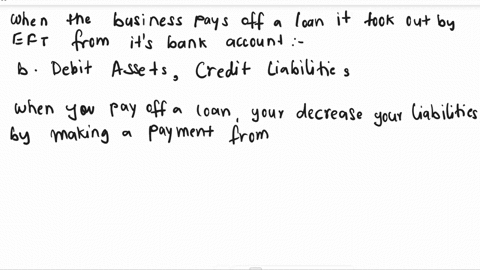 using-the-double-entry-system-together-with-the-accounting-equation-determine-what-debits-and-credits-apply-in-the-following-scenario-the-business-pays-off-a-loan-it-took-out-by-eft-from-its-76005