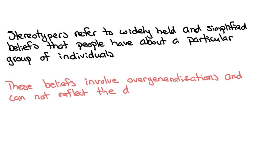 SOLVED: Stereotypes can only be "negative." prevent individuals from ...