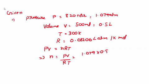 a-balloon-has-a-volume-of-500-ml-when-it-is-filled-with-gas-at-a-pressure-of-820-torr-and-a-temperature-of-300-k-how-many-moles-of-the-gas-are-inside-the-balloon-r-008206-l-atm-k-mol-a-22-b-36752