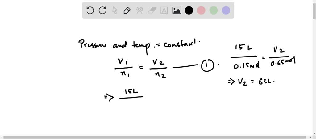 SOLVED: A sample containing 4.80g O2 gas has a volume of 15.0L ...