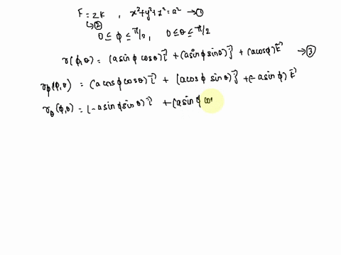 find-the-flux-of-the-field-f-z-k-across-the-portion-of-the-sphere-x2-y2-z2-a2-in-the-first-octant-in-the-direction-away-from-the-origin-77456
