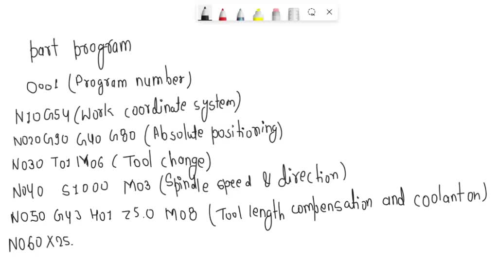 SOLVED: Write a G-code program to machine the part shown in the figure ...