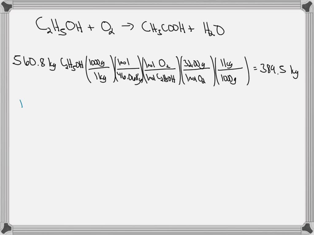 SOLVED: The traditional way to form acetic acid is through the ...