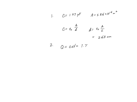 please-help-with-this-3-part-question-regarding-capacitors-thank-you-very-much-part-1-a-parallel-plate-capacitor-has-a-capacitance-of-197-pf-and-a-plate-area-of-586-cm2-what-is-the-separatio-71683