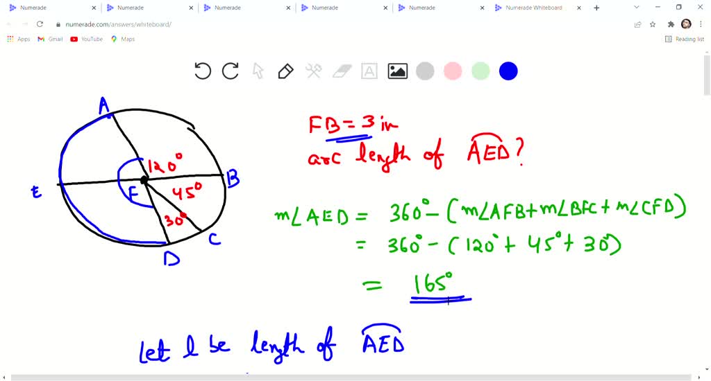 Solved The Circle With Center F Is Divided Into Sectors In Circle F Eb Is A Diameter The Length Of Fbis 3 Units 10 450 309 Select The Correct Expression That