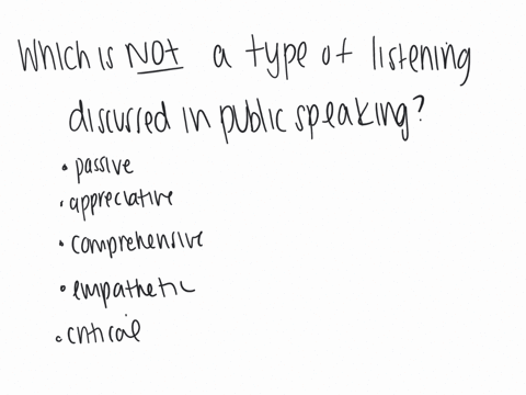 which-of-these-is-not-a-type-of-listening-discussed-in-public-speaking-group-of-answer-choices-passive-appreciative-comprehensive-empathic-critical