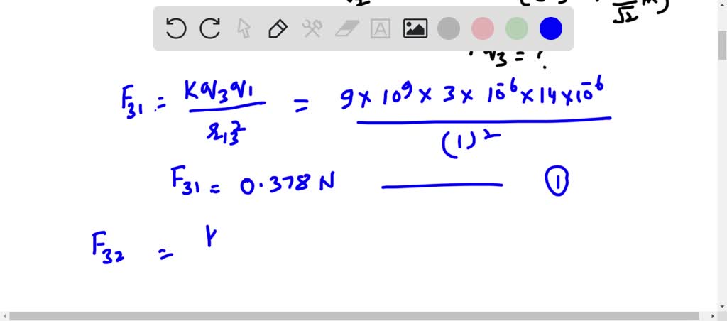 SOLVED: Three identical particles, q1, q2, and q3, each with charge q ...