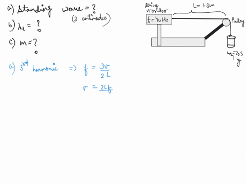 to-demonstrate-standing-waves-one-end-of-a-string-is-attached-to-a-string-vibrator-with-frequency-40-hz_-the-other-end-of-the-string-passes-over-a-pulley-and-is-connected-to-a-suspended-mass-52334